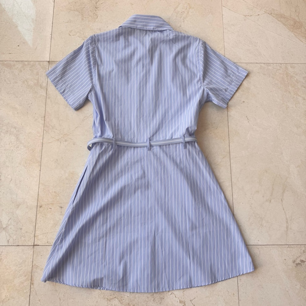 Frame The Striped Safari Blue and White Shirt Dress size S - Picture 5 of 12